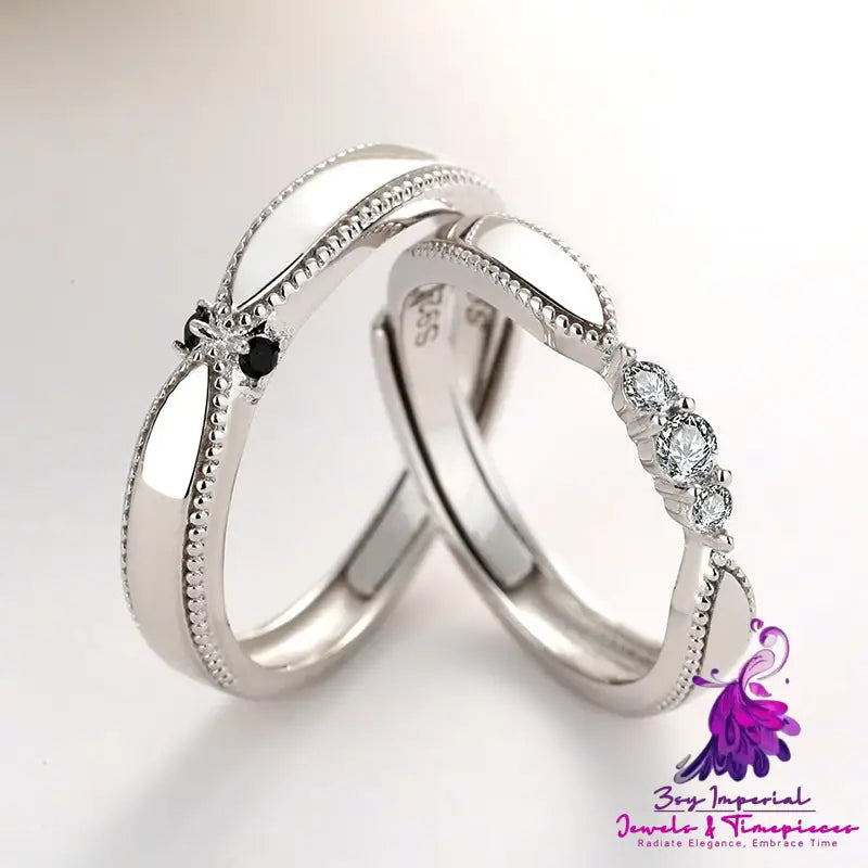 Korean Silver Angel Lovers Ring