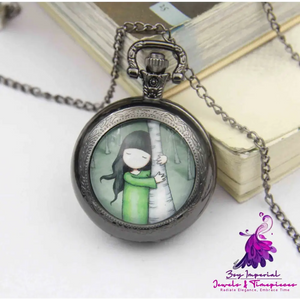 Angel Girl Pocket Watch