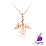 Stall Goods Korean Necklace Rose Gold Plated Synthetic Ross