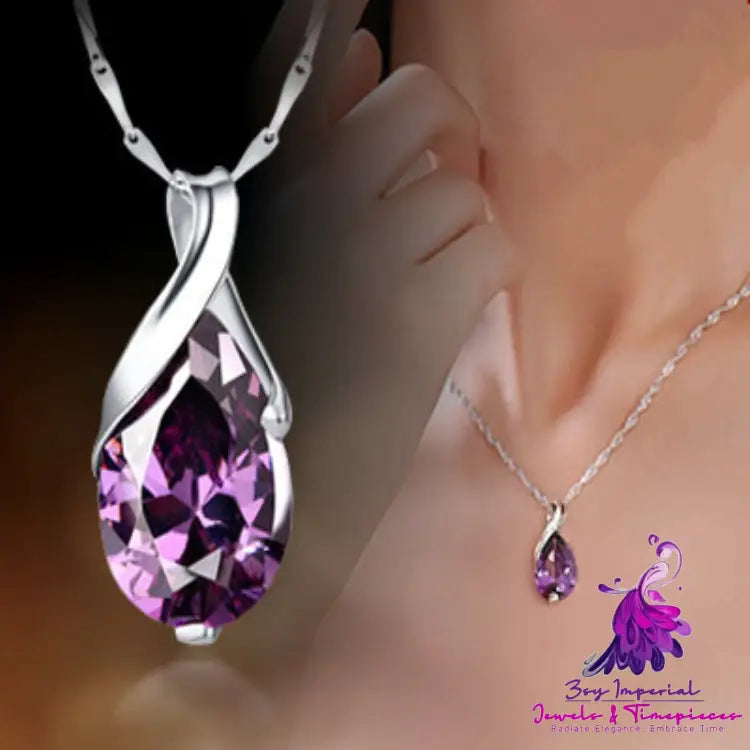 Sweet Purple Crystal Necklace