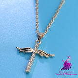 Cross Diamond Angel Wings Pendant