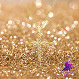 Cross Diamond Angel Wings Pendant