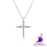 Cross Diamond Angel Wings Pendant