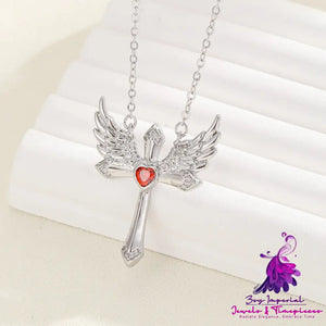 Female Romantic Angel Wings Ornament Cupid Necklace