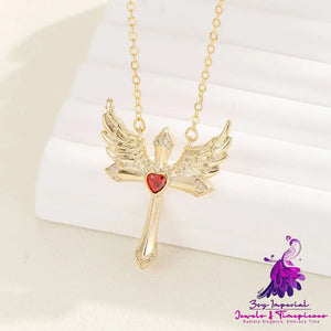 Female Romantic Angel Wings Ornament Cupid Necklace