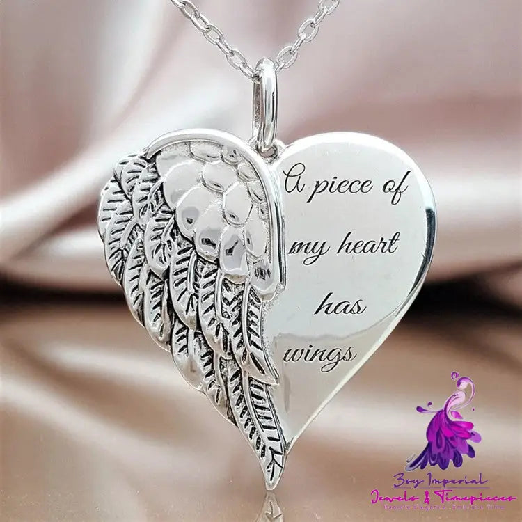 Angel Wings Lettering Necklace for Women