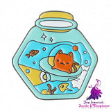 Cute Cat Drift Bottle Brooch