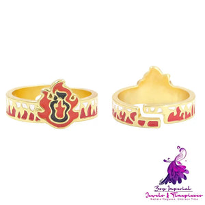 Impression Ring Anime Pattern Unisex