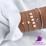 Bead Chain Anklet Bracelet Set