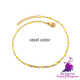 Retro Colored Bead Anklet