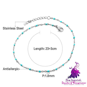 Retro Colored Bead Anklet