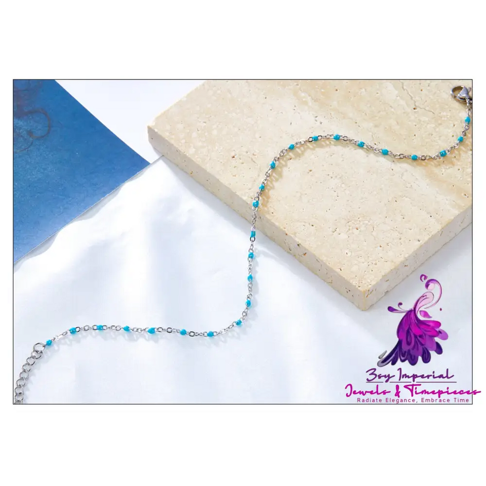 Retro Colored Bead Anklet