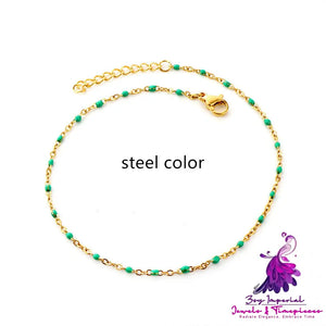 Retro Colored Bead Anklet