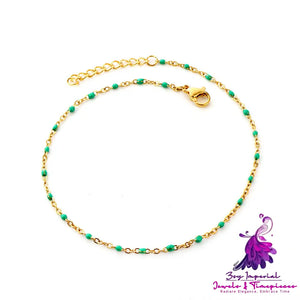 Retro Colored Bead Anklet