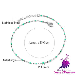 Retro Colored Bead Anklet