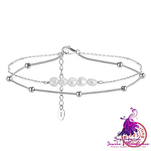 Pearl Double Chain Anklet