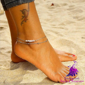 Pearl Double Chain Anklet