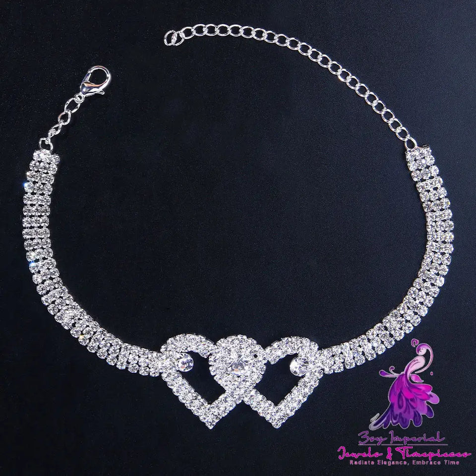 Personalized Double Heart Anklet