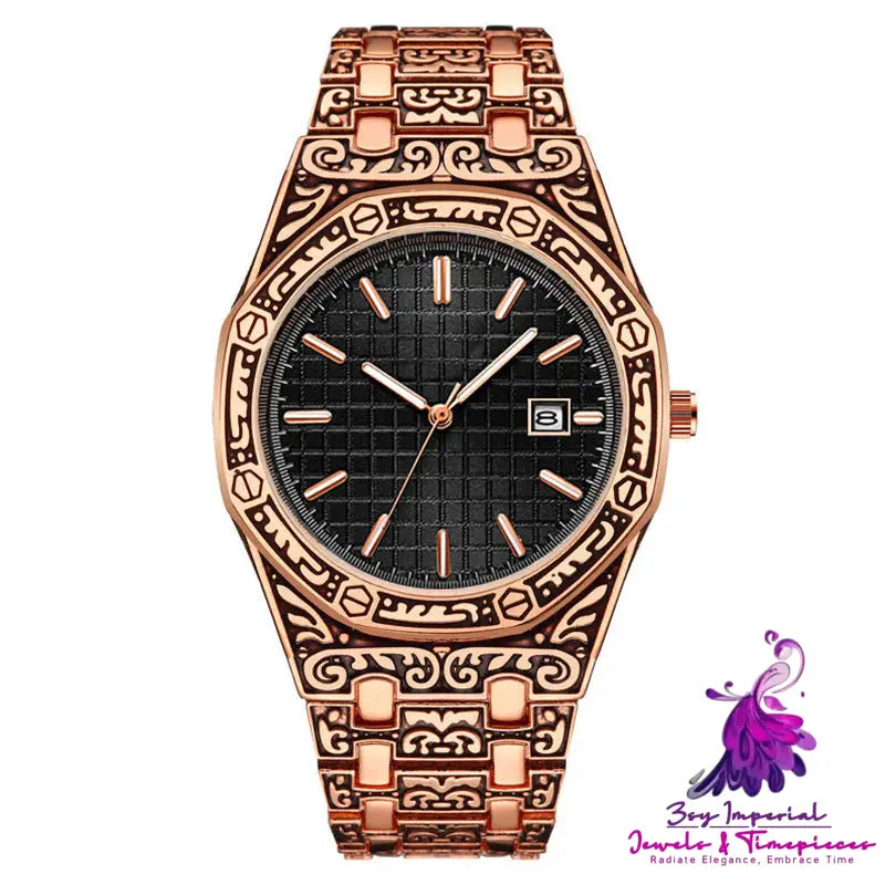 Engraved Antique Fashion Men’s Watch