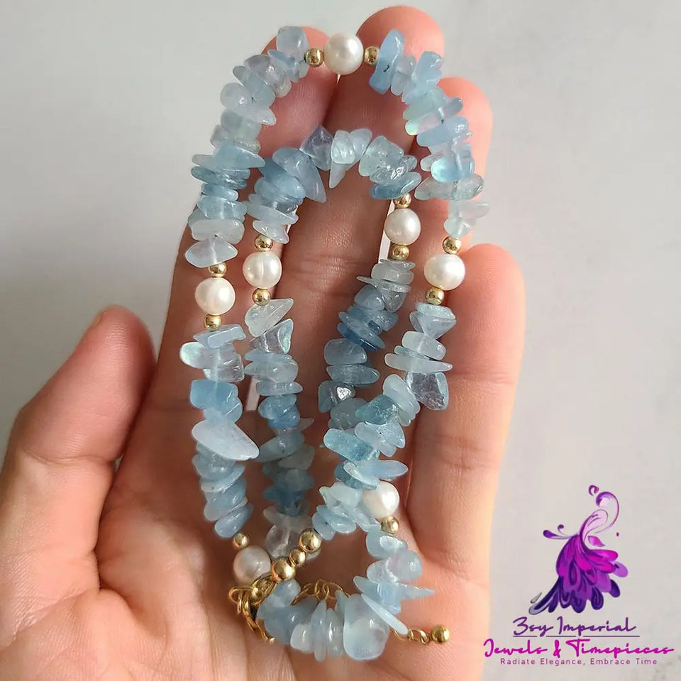 Aquamarine Natural Stone Necklace