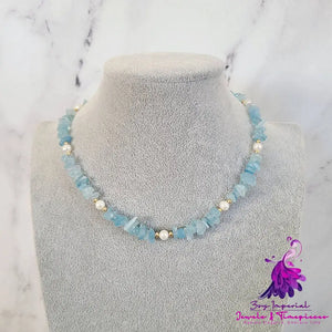 Aquamarine Natural Stone Necklace