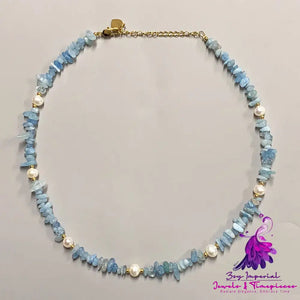 Aquamarine Natural Stone Necklace