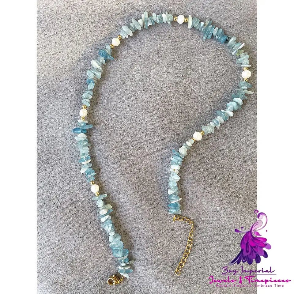 Aquamarine Natural Stone Necklace