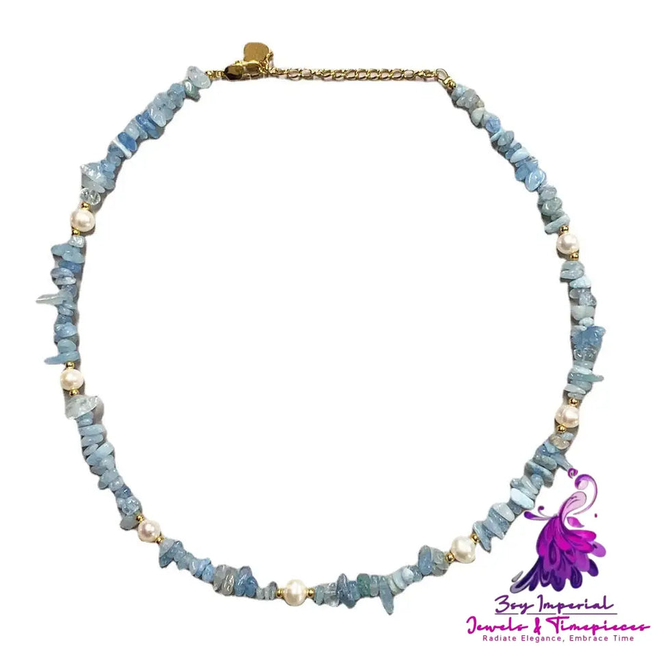 Aquamarine Natural Stone Necklace