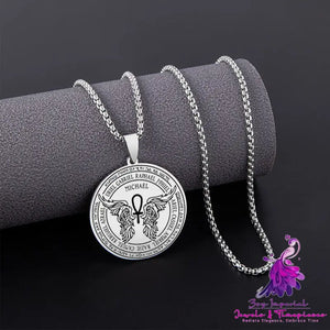 Archangel Michael Guardian Angel Pendant Necklace