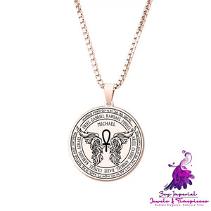 Archangel Michael Guardian Angel Pendant Necklace