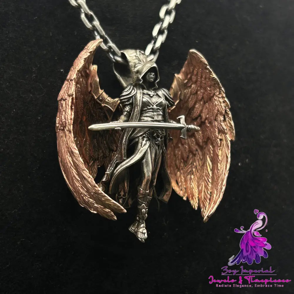 Scarlet Wing Sword Archangel Pendant