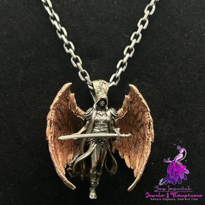 Scarlet Wing Sword Archangel Pendant