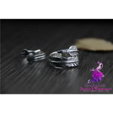 Punk Feathers Arrow Ring