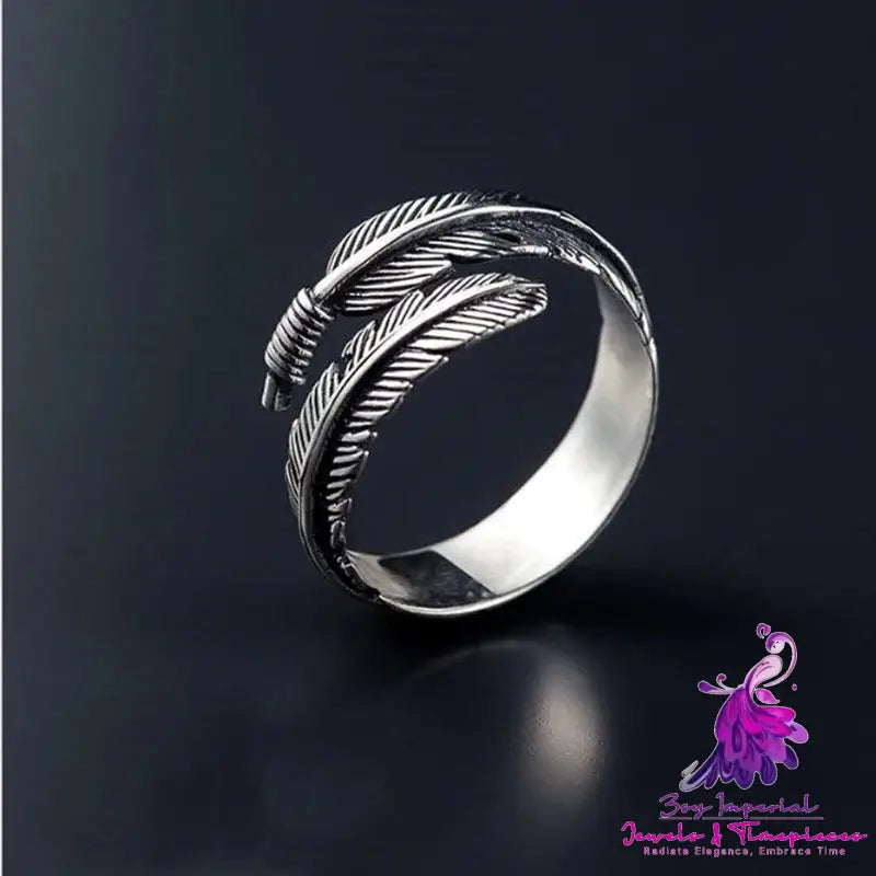 Punk Feathers Arrow Ring