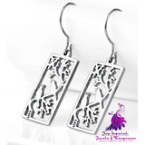 Hollow Out Bird Sterling Silver Earrings