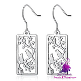 Hollow Out Bird Sterling Silver Earrings