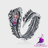 Stereoscopic Peacock Feather Zirconium Ring