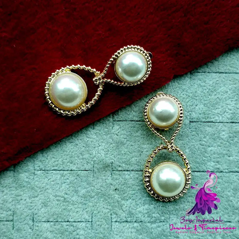 Geometric Artistic Pearl Earrings