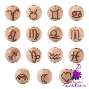 16-20mm Beech Wood 12 Constellation Beads