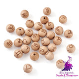 16-20mm Beech Wood 12 Constellation Beads