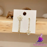 Asymmetric Flower Crystal Earrings