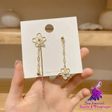 Asymmetric Flower Crystal Earrings