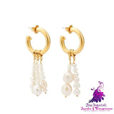 Asymmetric Freshwater Pearl Earrings