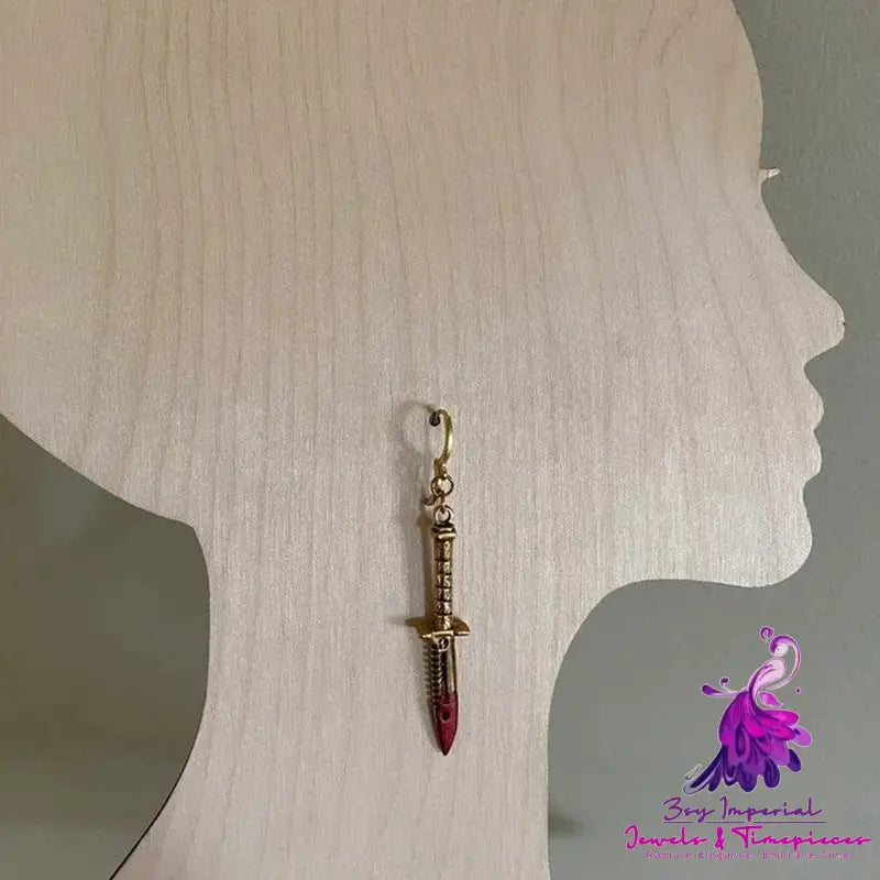 Asymmetric Gilded Bohemian Dagger Earrings