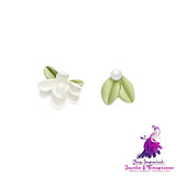 Gardenia Asymmetric Earrings