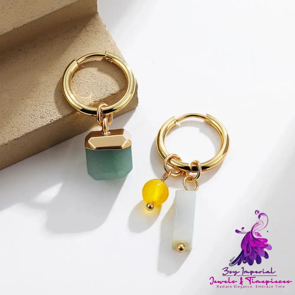 Asymmetric Natural Stone Earrings