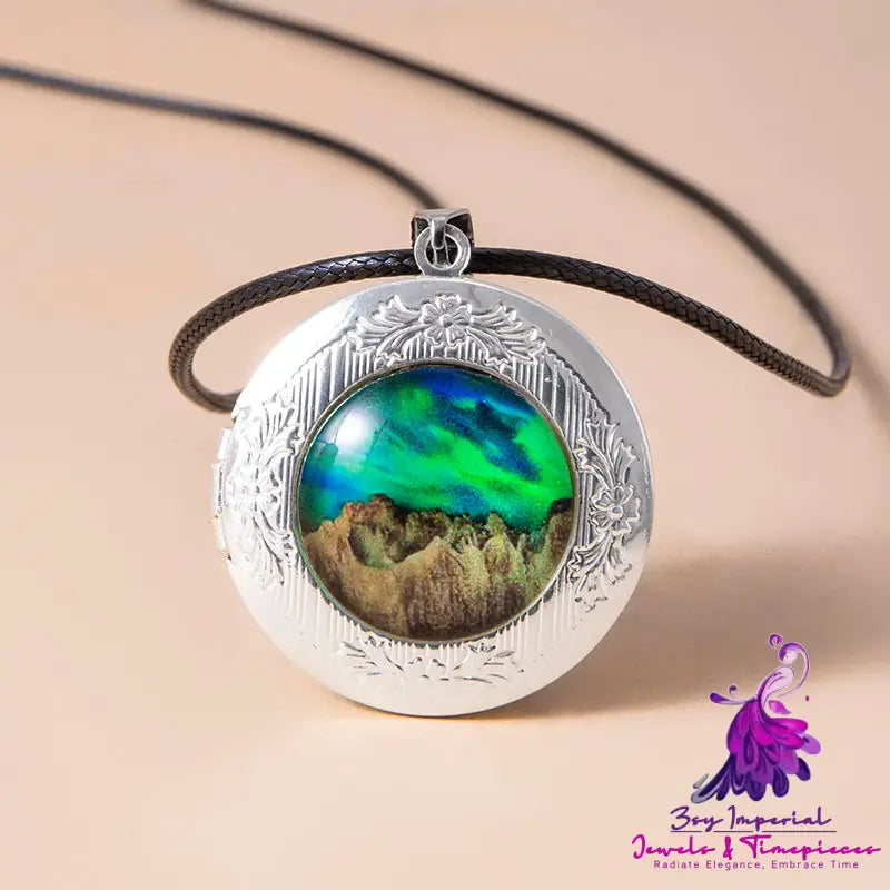 Aurora Mountain Locket Necklace