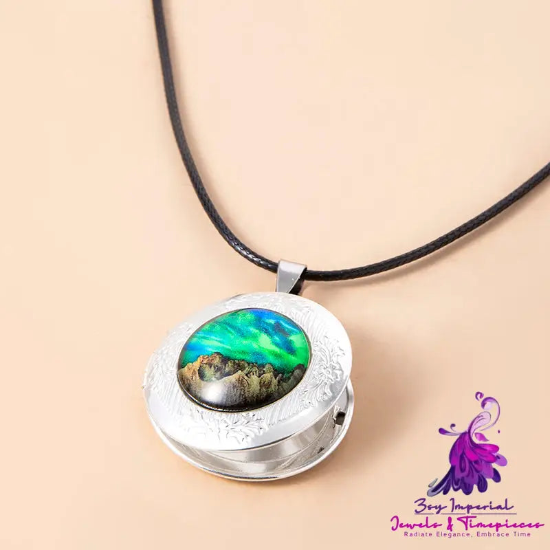 Aurora Mountain Locket Necklace