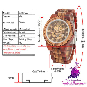 Bamboo Wood Creative Gear Mechanical Watch