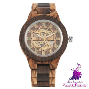 Bamboo Wood Creative Gear Mechanical Watch